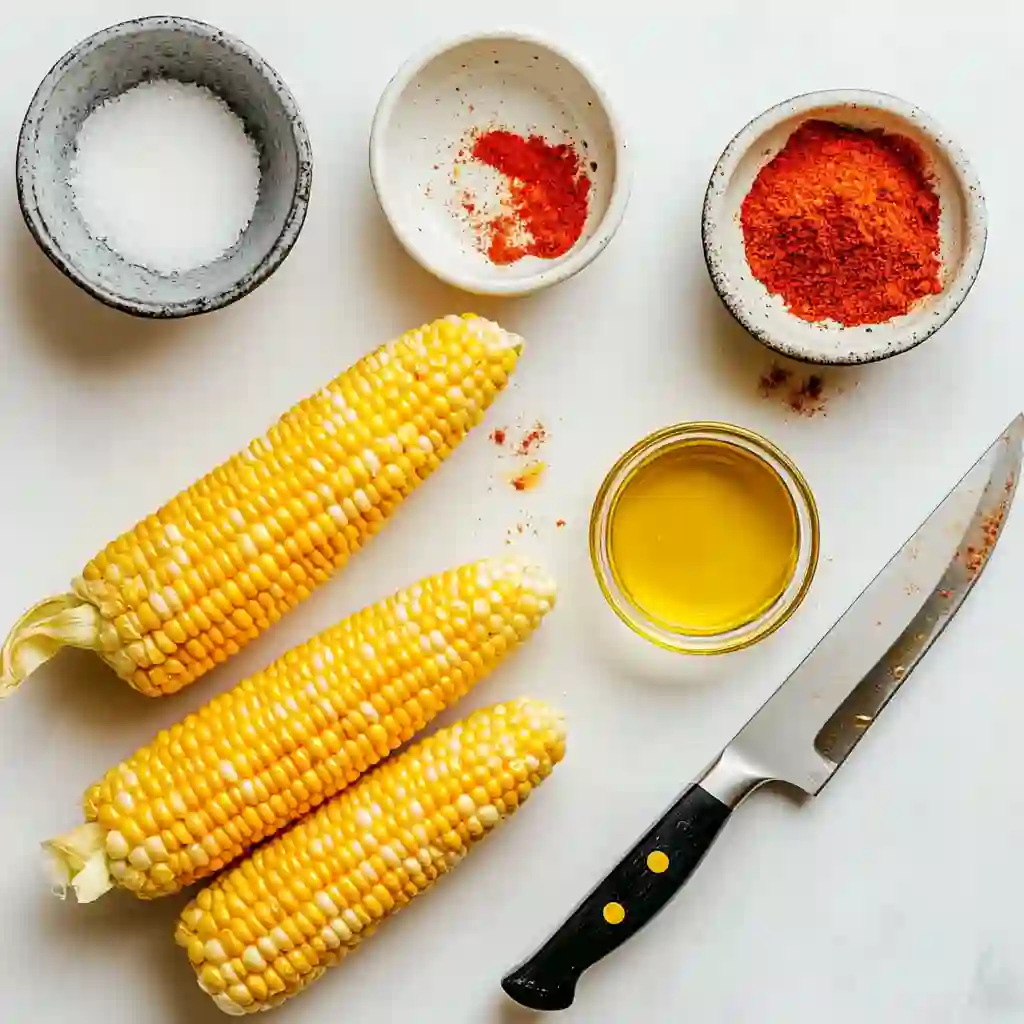 Corn ribs ingredients laid out before cooking