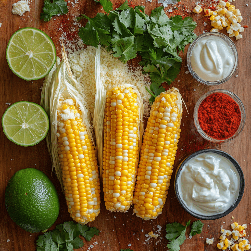 Ingredients for Chilis roasted street corn recipe