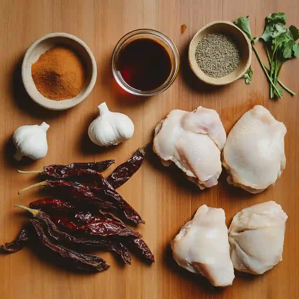 Ingredients for Mexican adobo chicken